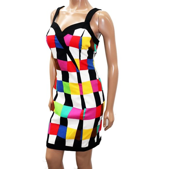 Leslie Fay SWEET HEART checkered FITTED wiggle dress Size 8/ 10 - Picture 3 of 7